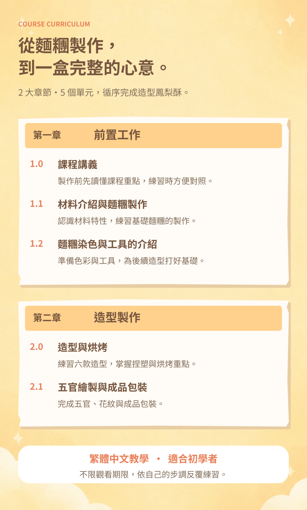 鳳梨酥課程：完整課程章節